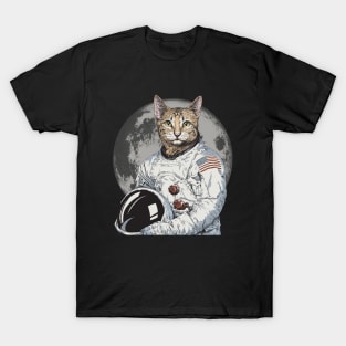 Astronaut Space Cat Moon T-Shirt